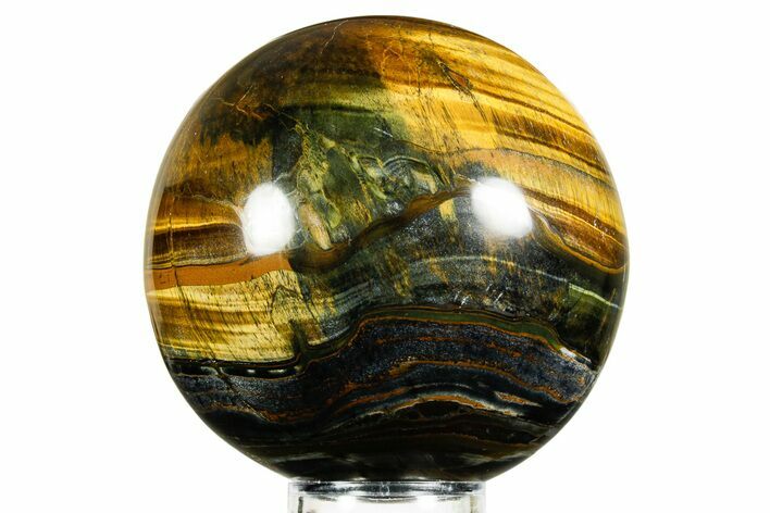 Polished Blue and Yellow Tiger's Eye Sphere - Top Quality #362571